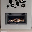 Apex Fires Cirrus X1 HE Black Nickel Log Hole in the Wall Gas Fire