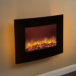 Flare by Bemodern Quattro Curved Hang on the Wall electric fire