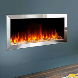 Costa Fires Atlantis MF Silver Trim Hole in Wall Electric Fire