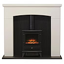 X Costa Fires Shelton Curved Ivory Electric Suite