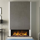 Elgin and Hall Camino Pryzm Chimney Breast Ash White with Chicago Concrete _ electric-suites
