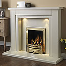 x Pureglow Hanley 48 Full Depth Gas Marble Fireplace Suite