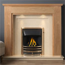 x Gallery Atwick Oak Wooden Fireplace with Perla Marble Suite