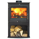 Portway Stoves P2 Contemporary Multi-Fuel Stove with Log Store _ portway-stoves