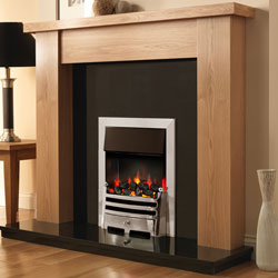 Pureglow Stanford 54 Oak and Bauhaus Illusion Electric Fireplace Suite