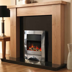 Pureglow Stanford 54 Oak and Zara Illusion Electric Fireplace Suite