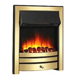 Signature Fireplaces Houston Brass Electric Fire